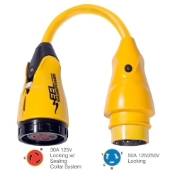 Marinco P504-30 Power Cord Pigtail Adapter, 50 Amp Male to 30 Amp Female