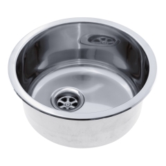 Cylinder Sink (Ultra-Mirror Finish) 304 Stainless Steel, 2 inch Drain, SoundKOTE | Ambassador Marine S14-2500-UM-R