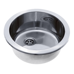 Cylinder Sink (Ultra-Mirror Finish) 304 Stainless Steel, 2 inch Drain, SoundKOTE | Ambassador Marine S14-2602-UM-R
