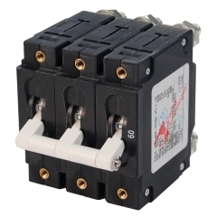BLUE-7288 C-Series White Toggle Circuit Breaker - Triple Pole 60 Amp