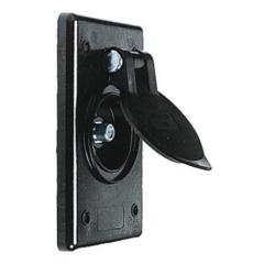HUBB-TV97 Black polycarbonate TV outlet