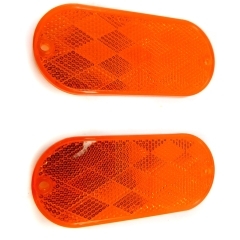 Optronics RE12AK Yellow Oblong Reflectors with Self Adhesive/Screw Mount